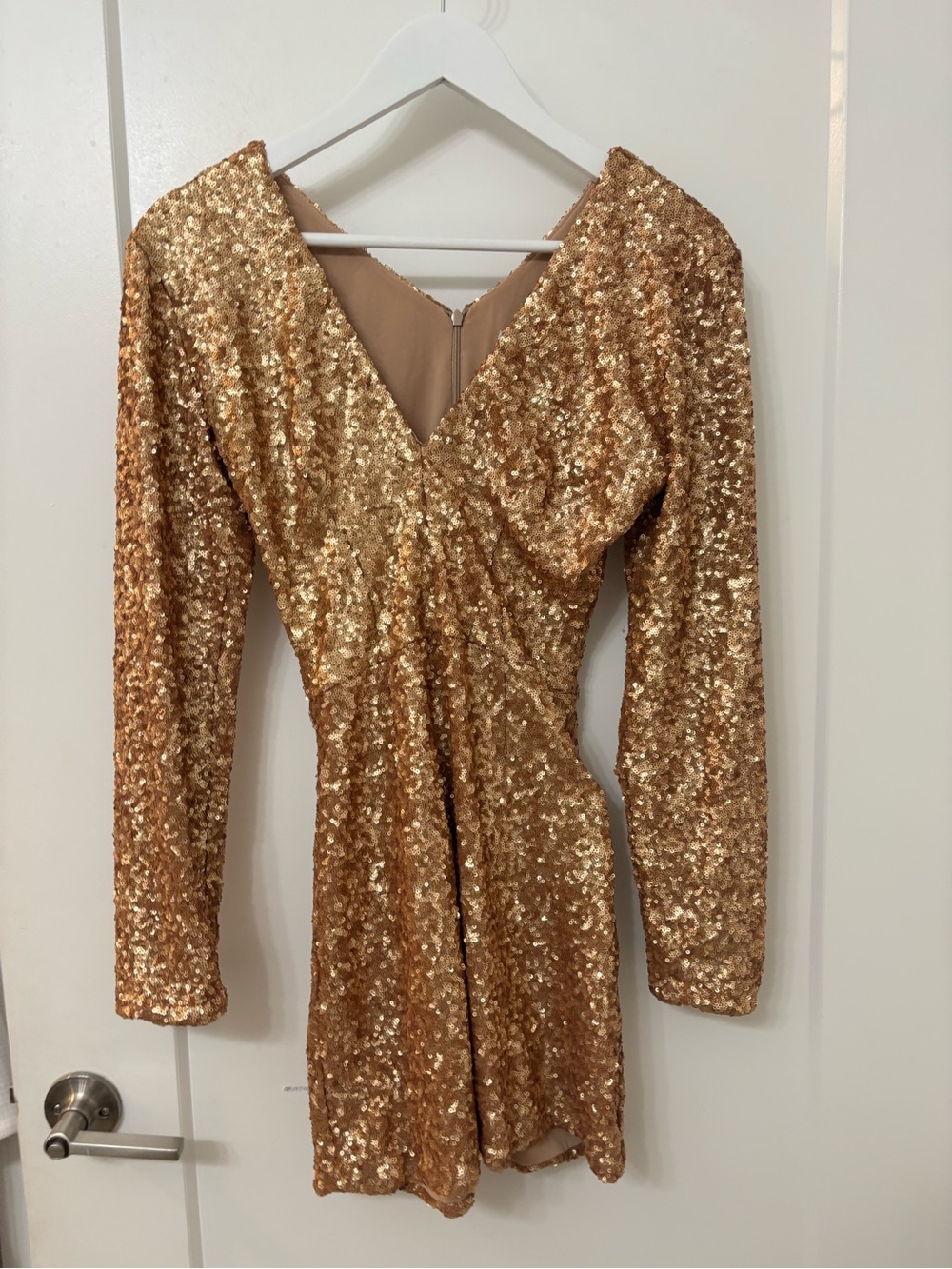 Dress the Population Rose Gold Sequin Romper